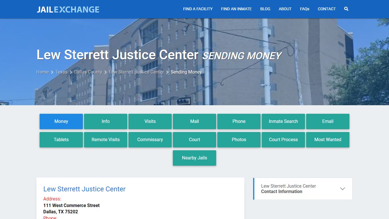 Send Money to Inmate - Lew Sterrett Justice Center, TX - Jail Exchange
